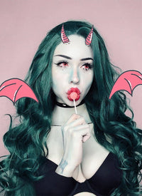 Dark Green Wavy Lace Front Synthetic Wig LF667V