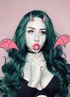 Dark Green Wavy Lace Front Synthetic Wig LF667V