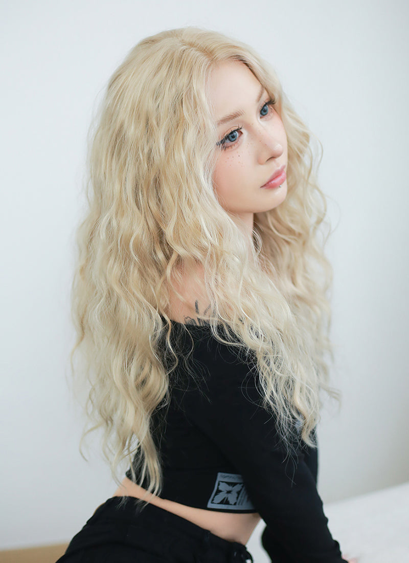 Blonde Wavy Lace Front Synthetic Wig LFK5544