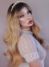 Blonde With Dark Roots Wavy Synthetic Wig NS055