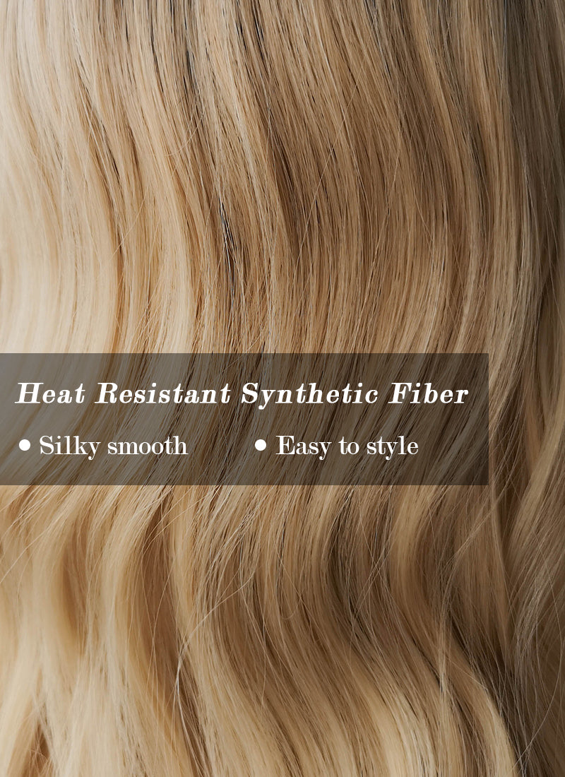 Blonde With Dark Roots Synthetic Wig | WigIsFashion – Wig Is