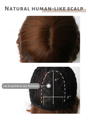 Chestnut Brown Wavy Bob Synthetic Wig NS113