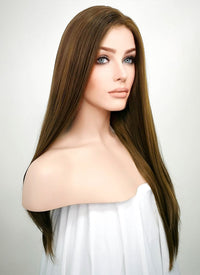 Brunette Straight Lace Front Synthetic Wig LF006