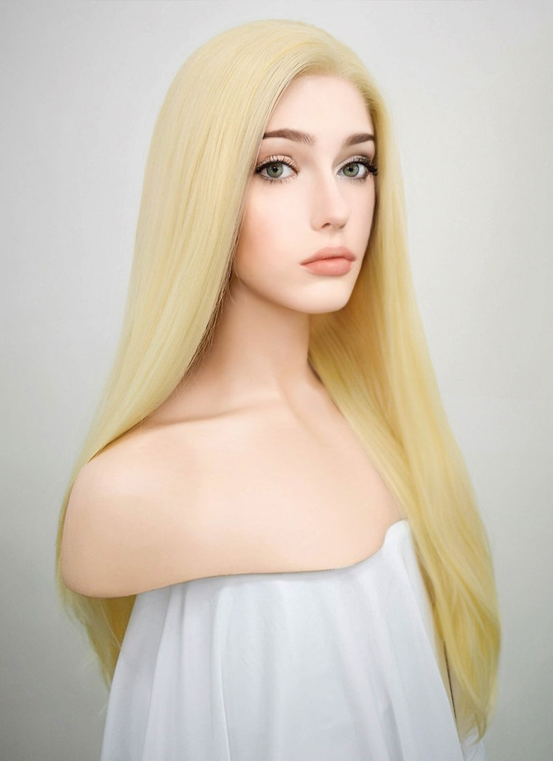 Straight Blonde Lace Front Synthetic Wig LF012
