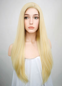 Straight Blonde Lace Front Synthetic Wig LF012