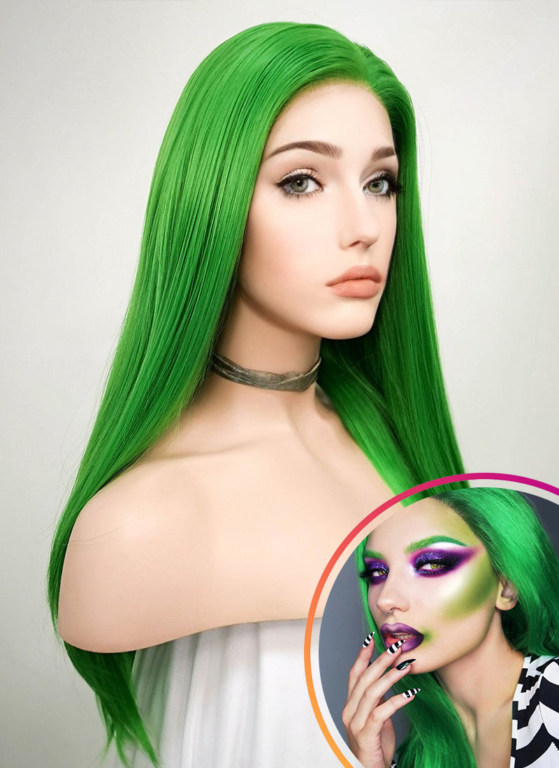 Green long hair wig Clearance