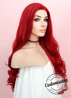 Wavy Red Lace Wig CLF085 (Customisable)