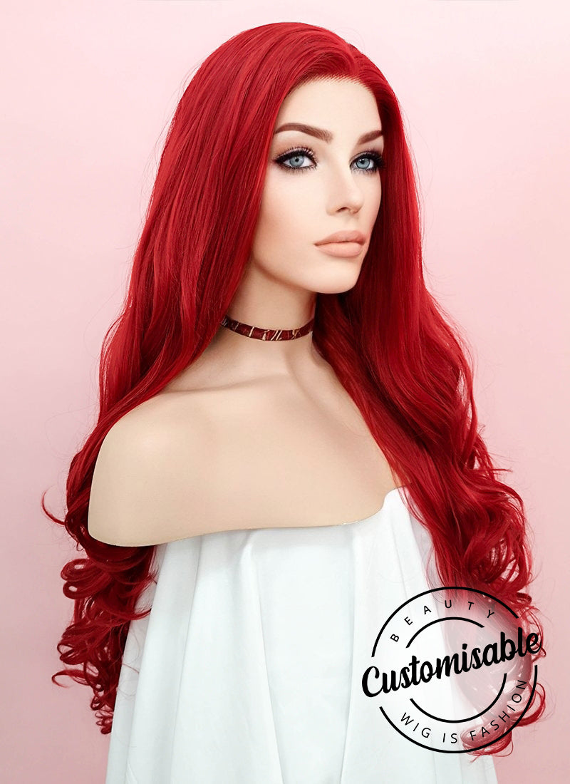 Wavy Red Lace Wig CLF085 (Customisable)