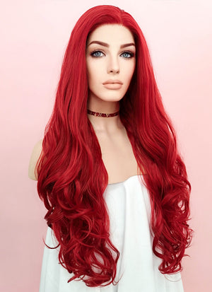 Wavy Red Lace Wig CLF085 (Customisable)