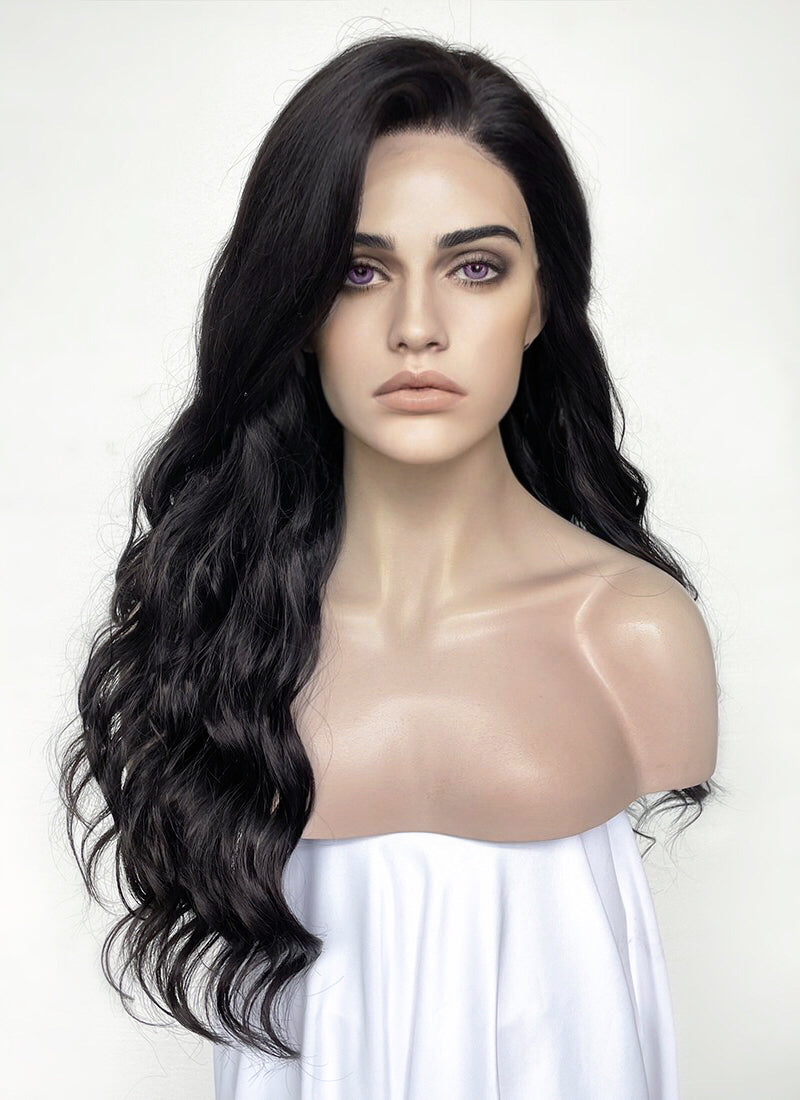 The Witcher 3 Yennefer of Vengerberg Natural Black Wavy Lace Front Synthetic Wig LF095A