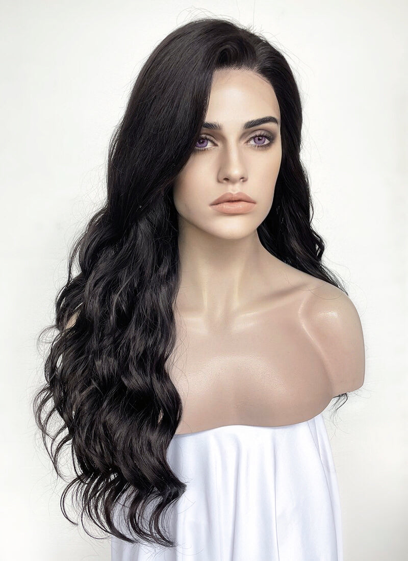 The Witcher 3 Yennefer of Vengerberg Natural Black Wavy Lace Front Synthetic Wig LF095A