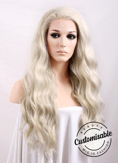 Wavy Light Ash Blonde Lace Wig CLF101 (Customisable)