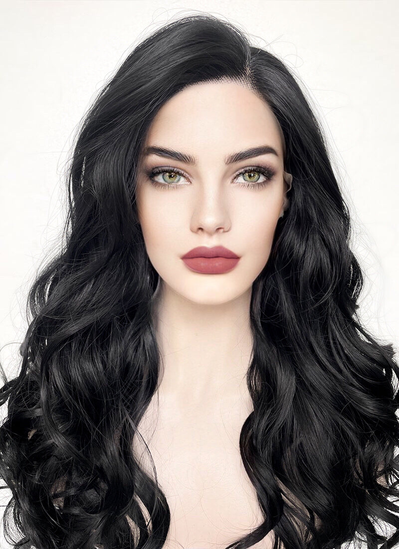 Wavy Black Lace Front Synthetic Wig LF110