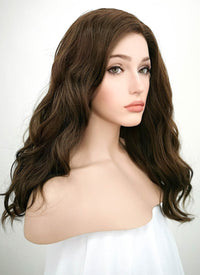 Dark Brown Wavy Lace Front Synthetic Wig LF1265