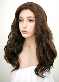Dark Brown Wavy Lace Front Synthetic Wig LF1265