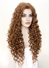Brown Curly Lace Front Synthetic Wig LF1311