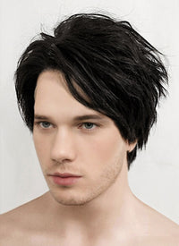 Black Straight Pixie Lace Front Synthetic Men's Wig LF1312B (Customisable)