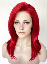 Red Straight Lace Front Synthetic Wig LF1324