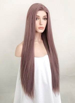 Straight Ash Purple Lace Front Synthetic Wig LF1587