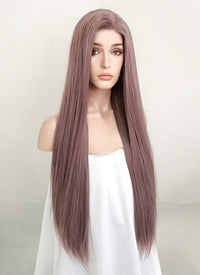 Straight Ash Purple Lace Front Synthetic Wig LF1587