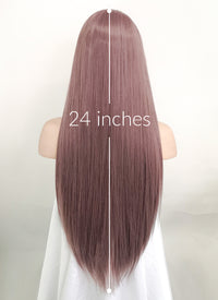 Straight Ash Purple Lace Front Synthetic Wig LF1587