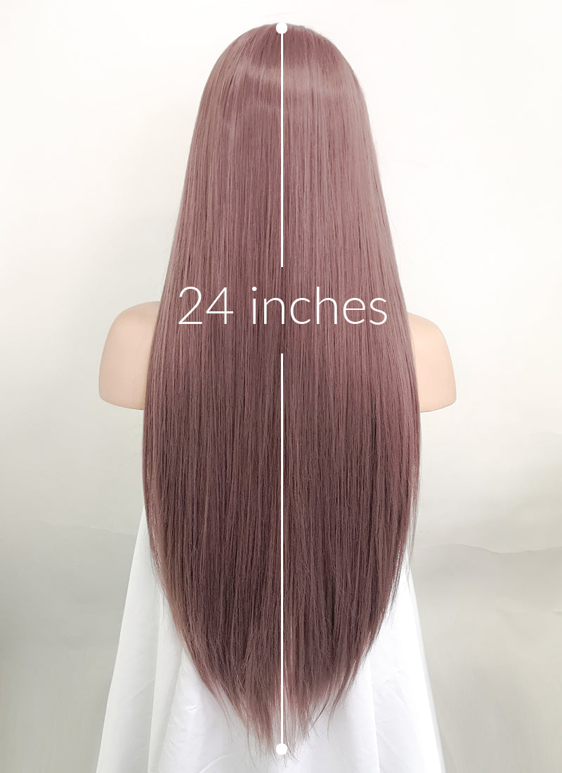 Straight Ash Purple Lace Front Synthetic Wig LF1587