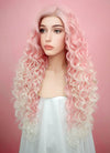 Pastel Pink Blonde Ombre Spiral Curly Lace Front Synthetic Wig LF165