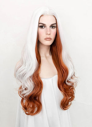 X-Men Rogue White Auburn Mixed Wavy Lace Front Synthetic Wig LF1703