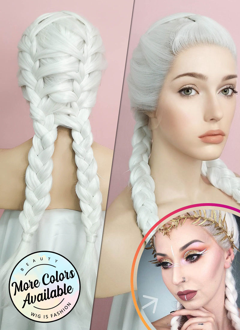 White French Braid Lace Front Synthetic Wig LF2014