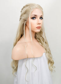 Light Ash Blonde Braided Lace Front Synthetic Wig LF2017