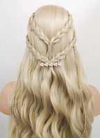 Light Ash Blonde Braided Lace Front Synthetic Wig LF2017