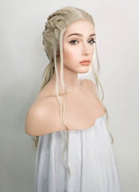 Game of Thrones Daenerys Targaryen Light Ash Blonde Braided Lace Front Synthetic Wig LF2037