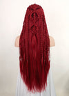 Red Braided Yaki Lace Front Synthetic Wig LF2078