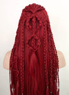 Red Braided Yaki Lace Front Synthetic Wig LF2078