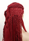 Red Braided Yaki Lace Front Synthetic Wig LF2078