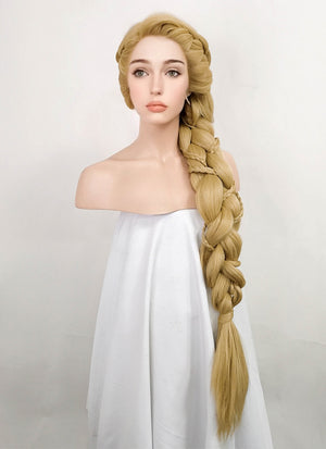 Tangled Rapunzel Blonde Braided Yaki Lace Front Synthetic Wig LF2086
