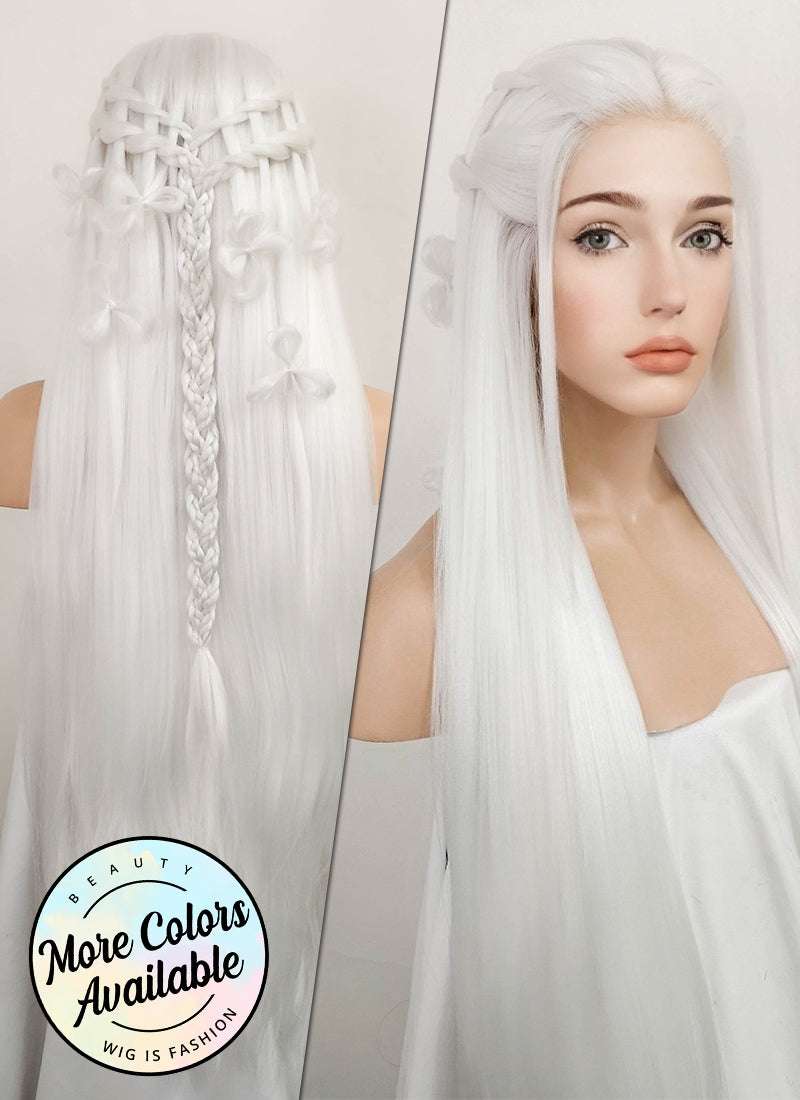 Womens White Long Wig