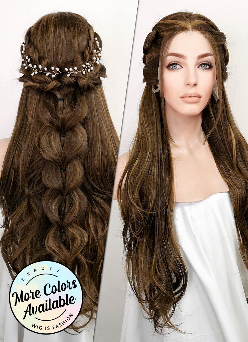 Brunette Braided Lace Front Synthetic Wig LF2090