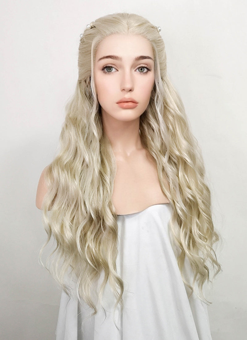 Light Ash Blonde Braided Lace Front Synthetic Wig LF2092