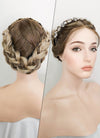 Mixed Ash Blonde Braided Lace Front Synthetic Wig LF2098