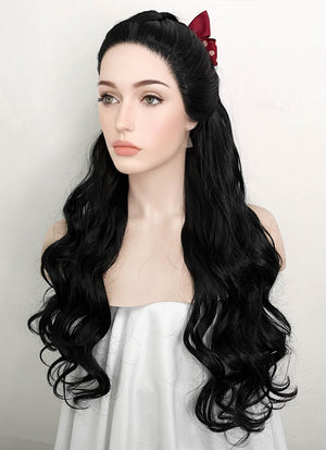 Black Braided Lace Front Synthetic Wig LF2099