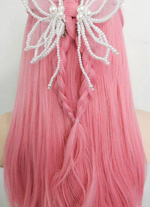 Pink Braided Lace Front Synthetic Wig LF2100