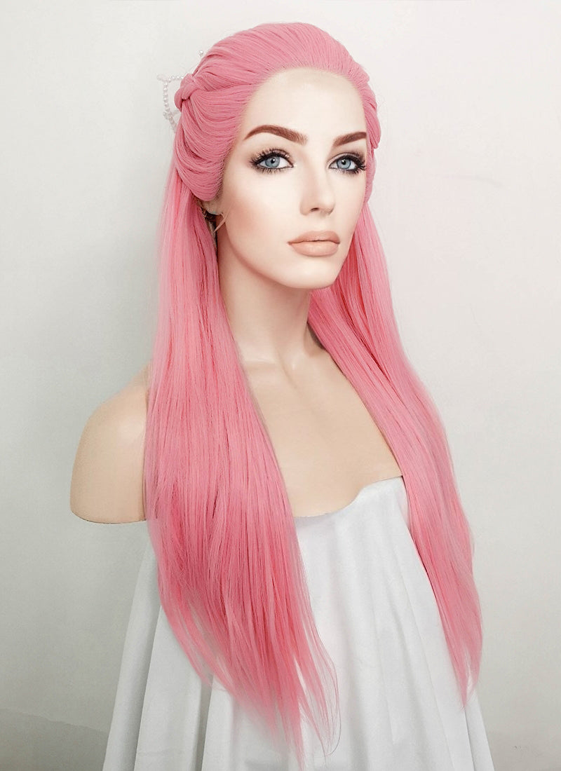 Pink Braided Lace Front Synthetic Wig LF2100