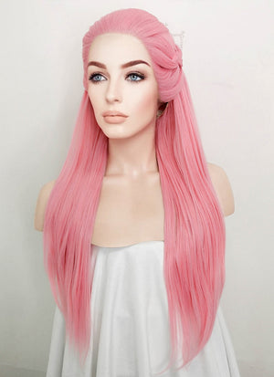 Pink Braided Lace Front Synthetic Wig LF2100