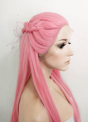 Pink Braided Lace Front Synthetic Wig LF2100