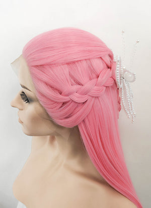 Pink Braided Lace Front Synthetic Wig LF2100
