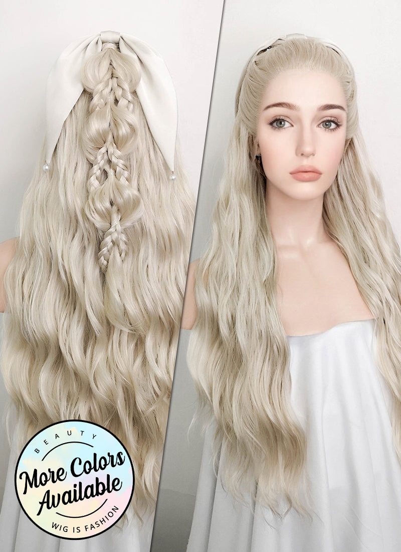 Pastel Ash Blonde Braided Lace Front Synthetic Wig LF2101