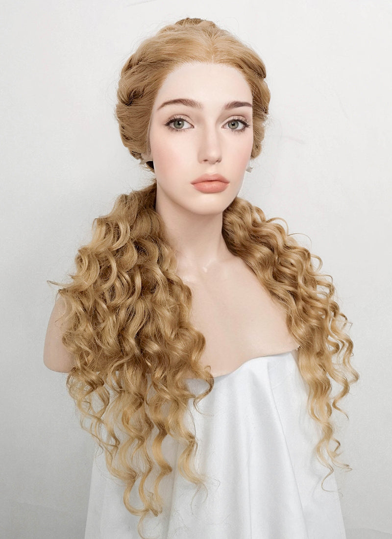 Golden Blonde Braided Lace Front Synthetic Wig LF2106