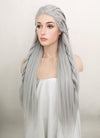 Silver Grey Braided Yaki Lace Front Synthetic Wig LF2112