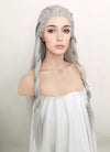 Silver Grey Braided Yaki Lace Front Synthetic Wig LF2112